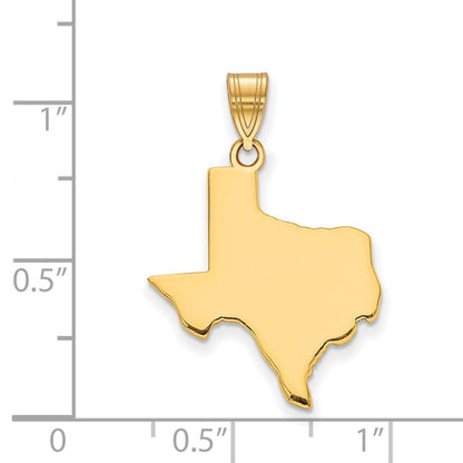 Vergoldet Sterlingsilber /gold Texas State Anhänger