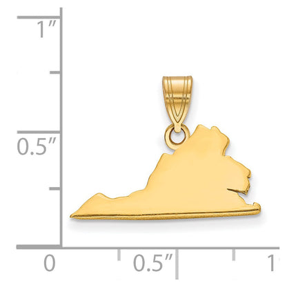 Vergoldet Sterlingsilber /gold Virginia State Anhänger