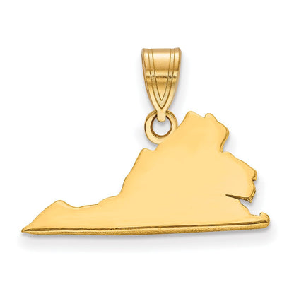 Vergoldet Sterlingsilber /gold Virginia State Anhänger