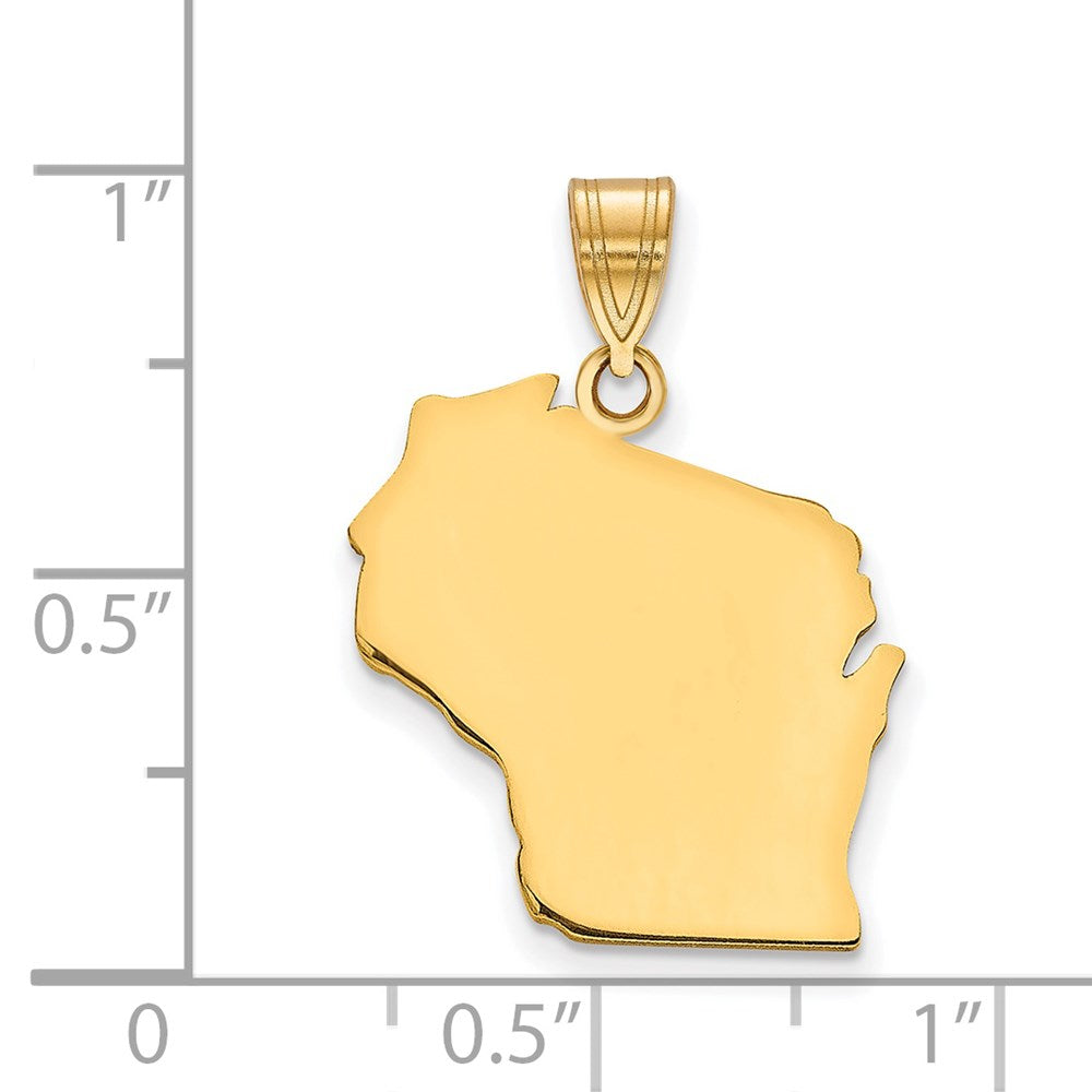 Vergoldet Sterlingsilber /gold Wisconsin State Anhänger