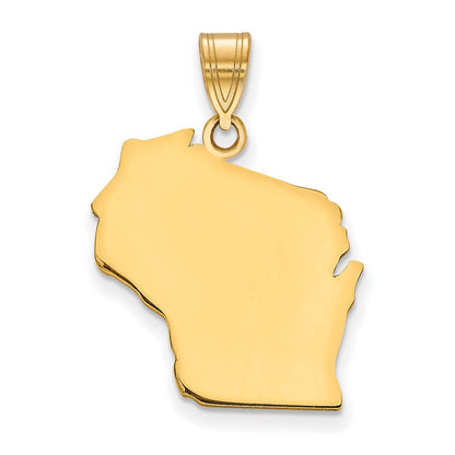 Vergoldet Sterlingsilber /gold Wisconsin State Anhänger