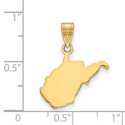 Vergoldet Sterlingsilber /gold West Virginia State Anhänger