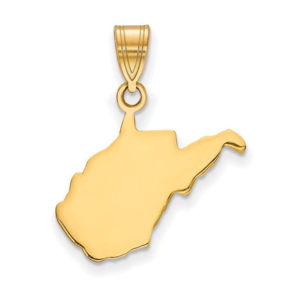 Vergoldet Sterlingsilber /gold West Virginia State Anhänger