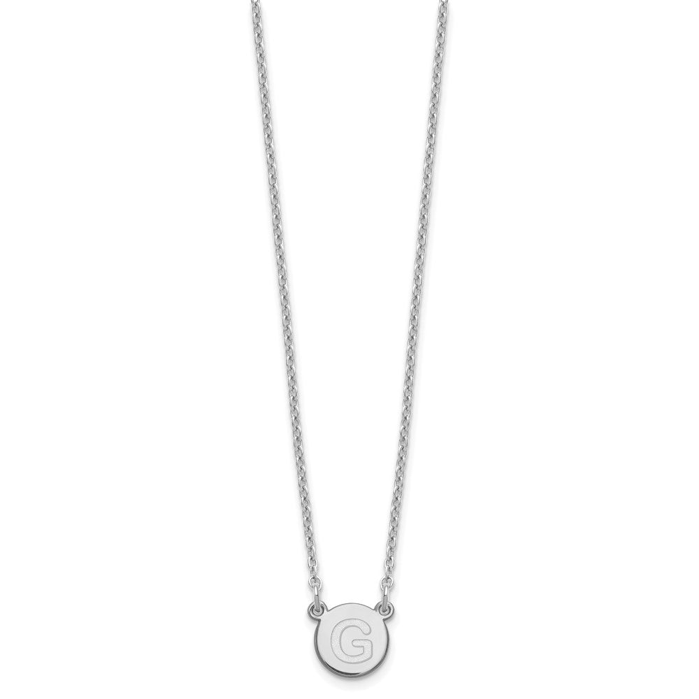 Sterlingsilber Rhodiniert Winzig Kreis Block Buchstabe G Initiale Halskette