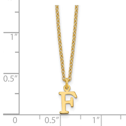 Vergoldet Sterlingsilber Ausgeschnitten Buchstabe F Initiale Halskette