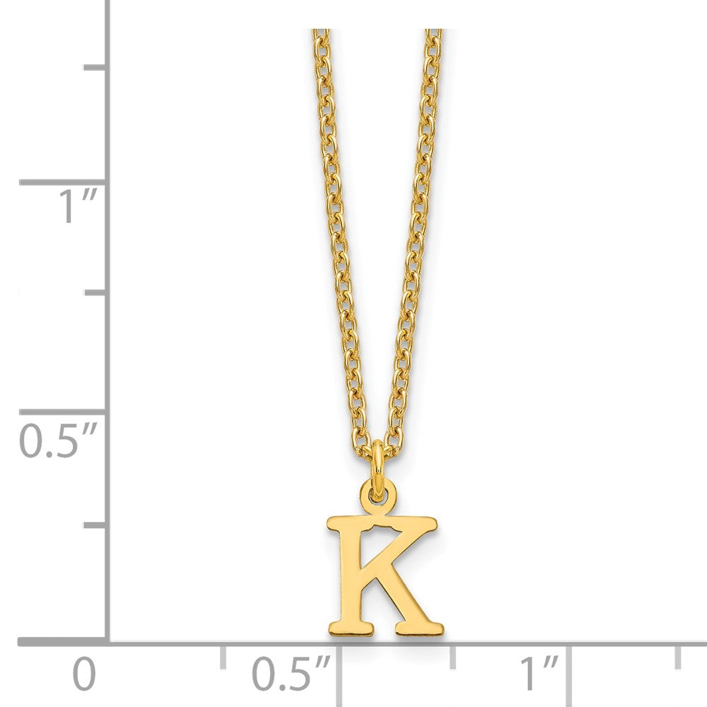 Vergoldet Sterlingsilber Ausgeschnitten Buchstabe K Initiale Halskette