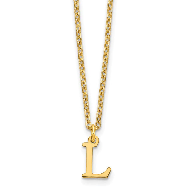 Vergoldet Sterlingsilber Ausgeschnitten Buchstabe L Initiale Halskette