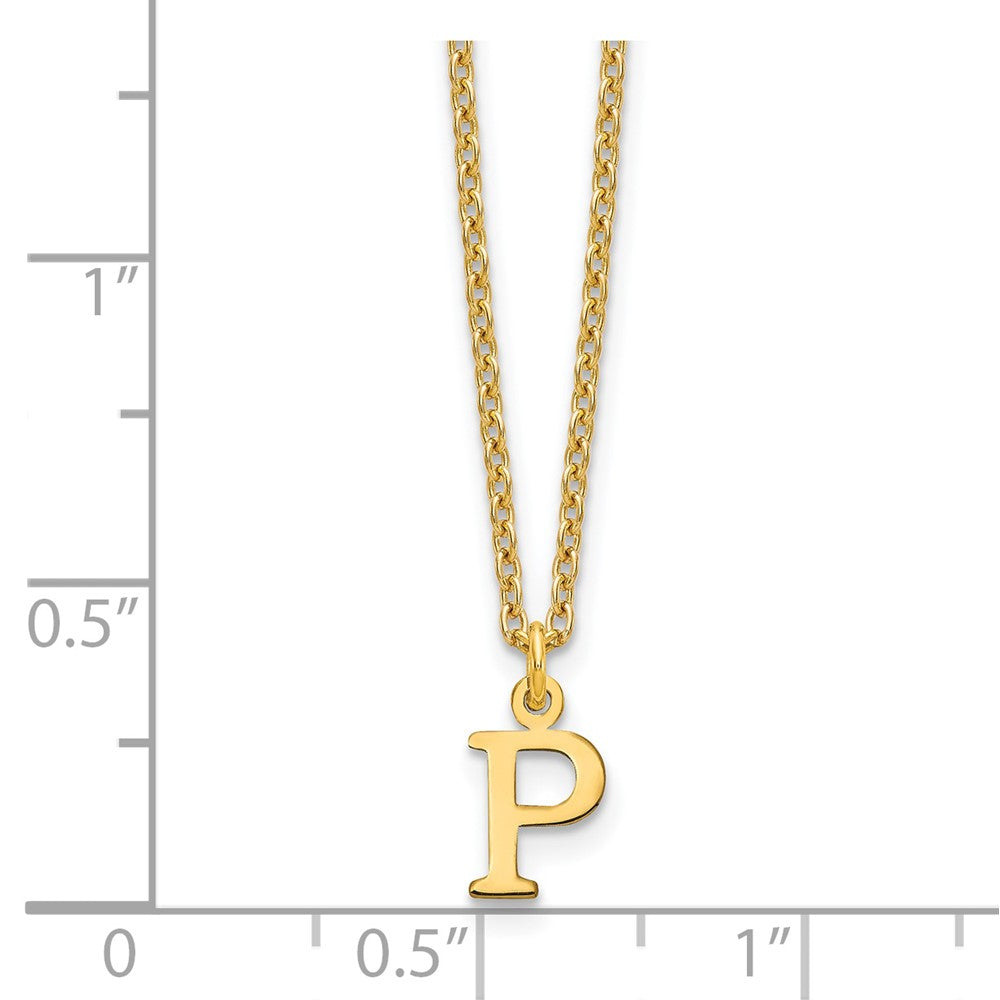Vergoldet Sterlingsilber Ausgeschnitten Buchstabe P Initiale Halskette