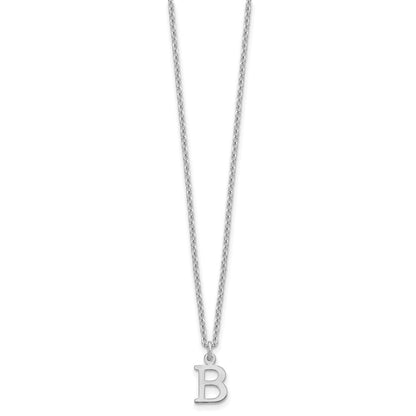 Sterlingsilber Rhodiniert Ausgeschnitten Buchstabe B Initiale Halskette