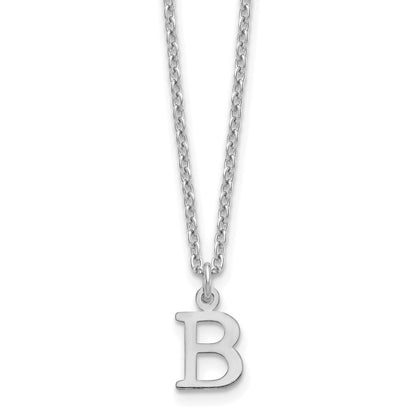 Sterlingsilber Rhodiniert Ausgeschnitten Buchstabe B Initiale Halskette