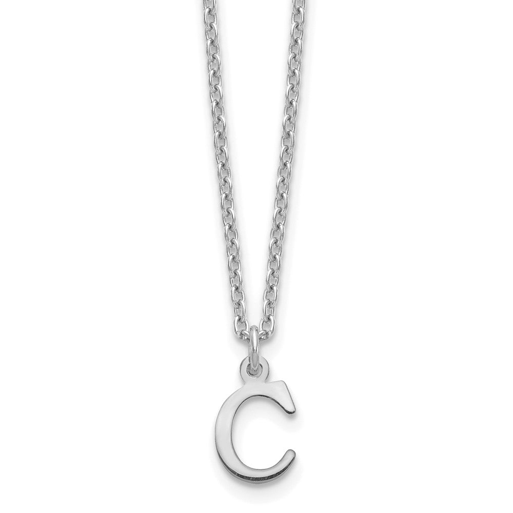 Sterlingsilber Rhodiniert Ausgeschnitten Buchstabe C Initiale Halskette