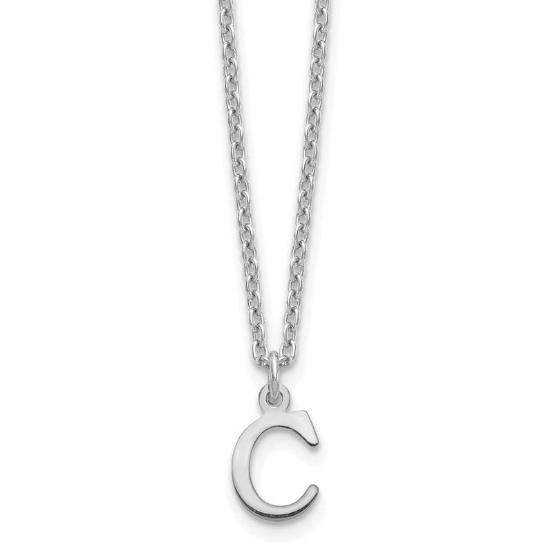 Sterlingsilber Rhodiniert Ausgeschnitten Buchstabe C Initiale Halskette