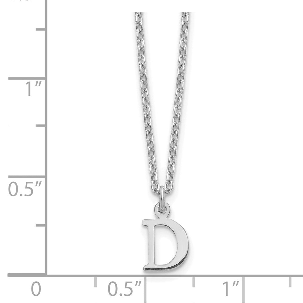 Sterlingsilber Rhodiniert Ausgeschnitten Buchstabe D Initiale Halskette
