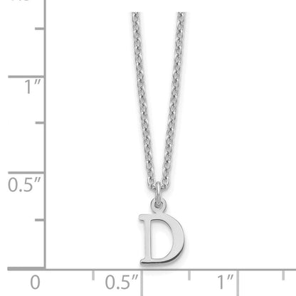 Sterlingsilber Rhodiniert Ausgeschnitten Buchstabe D Initiale Halskette