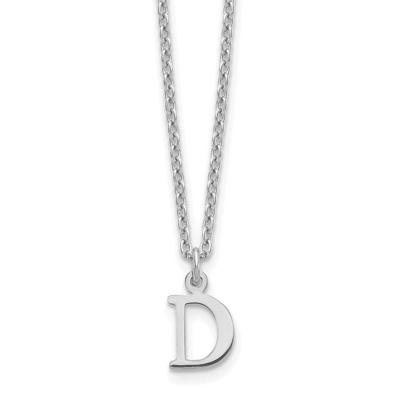 Sterlingsilber Rhodiniert Ausgeschnitten Buchstabe D Initiale Halskette
