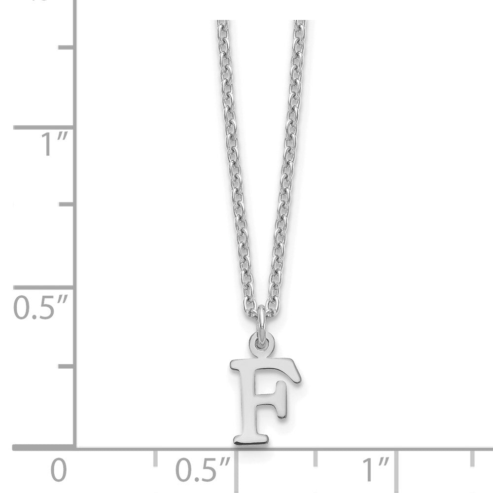 Sterlingsilber Rhodiniert Ausgeschnitten Buchstabe F Initiale Halskette