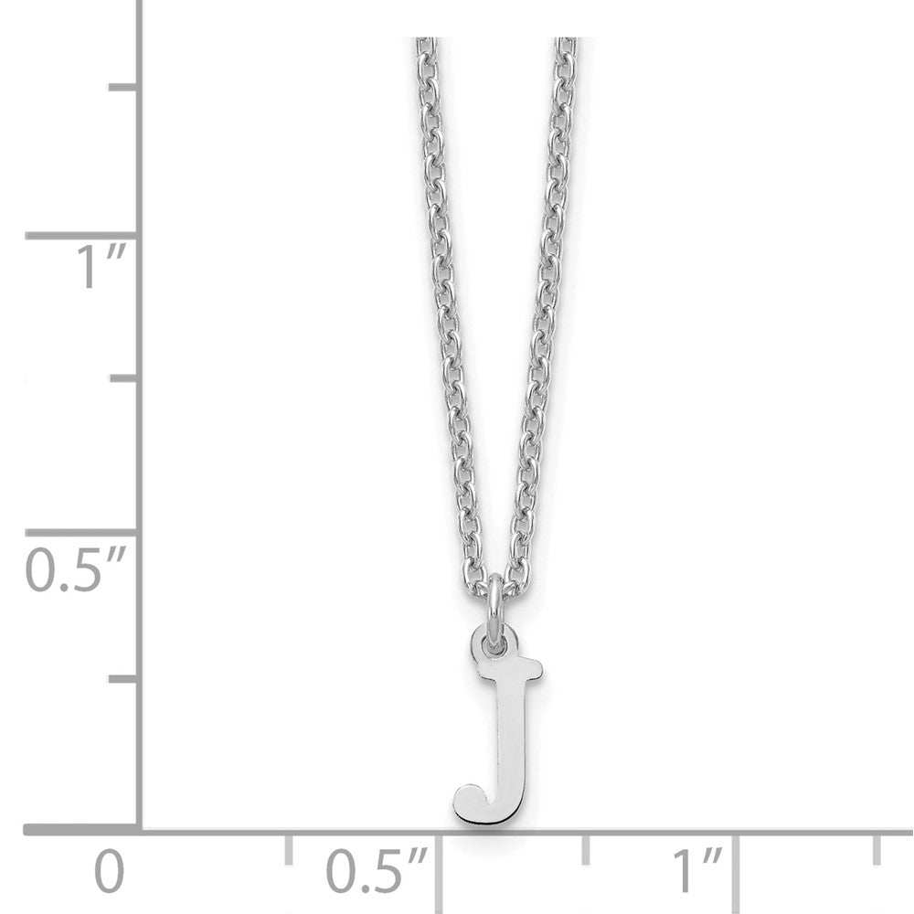 Sterlingsilber Rhodiniert Ausgeschnitten Buchstabe J Initiale Halskette
