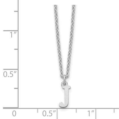 Sterlingsilber Rhodiniert Ausgeschnitten Buchstabe J Initiale Halskette