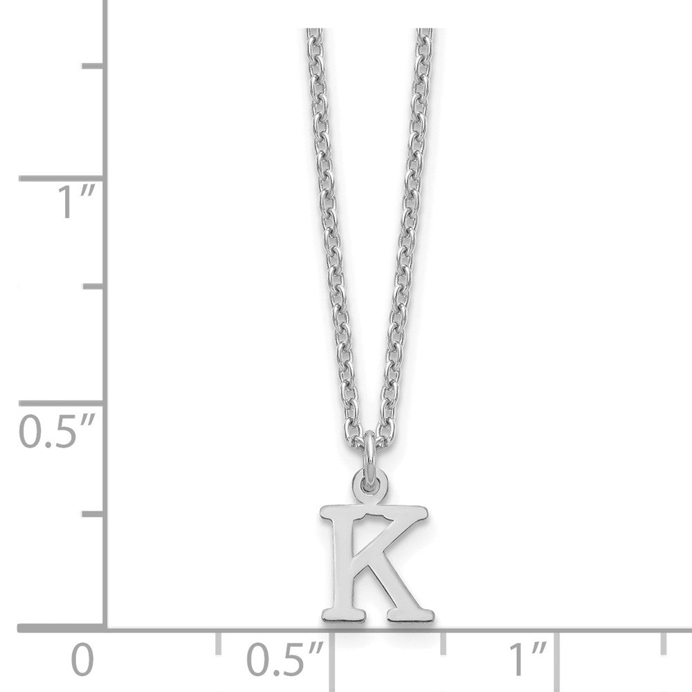 Sterlingsilber Rhodiniert Ausgeschnitten Buchstabe K Initiale Halskette