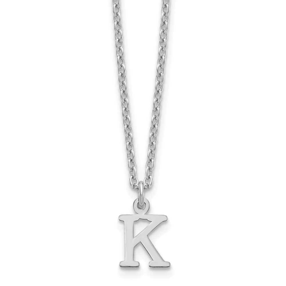 Sterlingsilber Rhodiniert Ausgeschnitten Buchstabe K Initiale Halskette