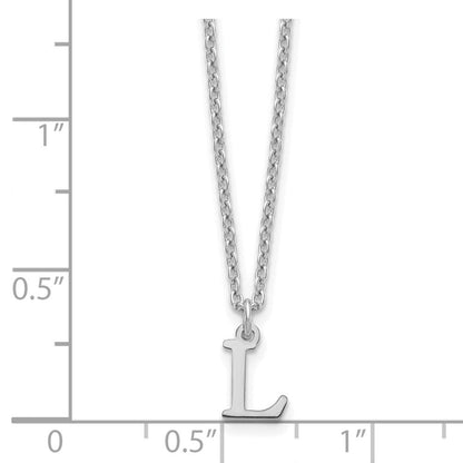 Sterlingsilber Rhodiniert Ausgeschnitten Buchstabe L Initiale Halskette