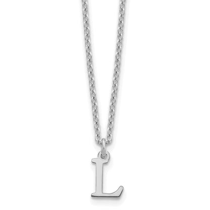Sterlingsilber Rhodiniert Ausgeschnitten Buchstabe L Initiale Halskette