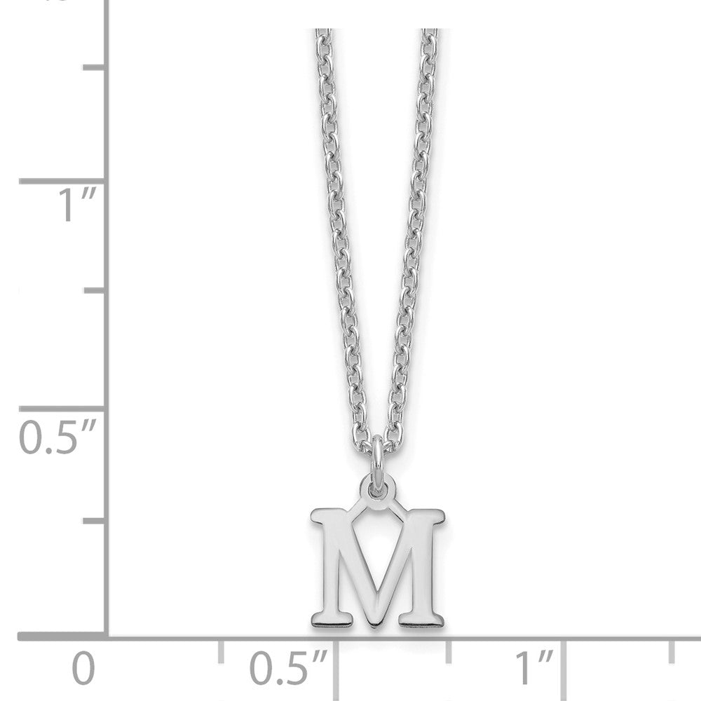 Sterlingsilber Rhodiniert Ausgeschnitten Buchstabe M Initiale Halskette