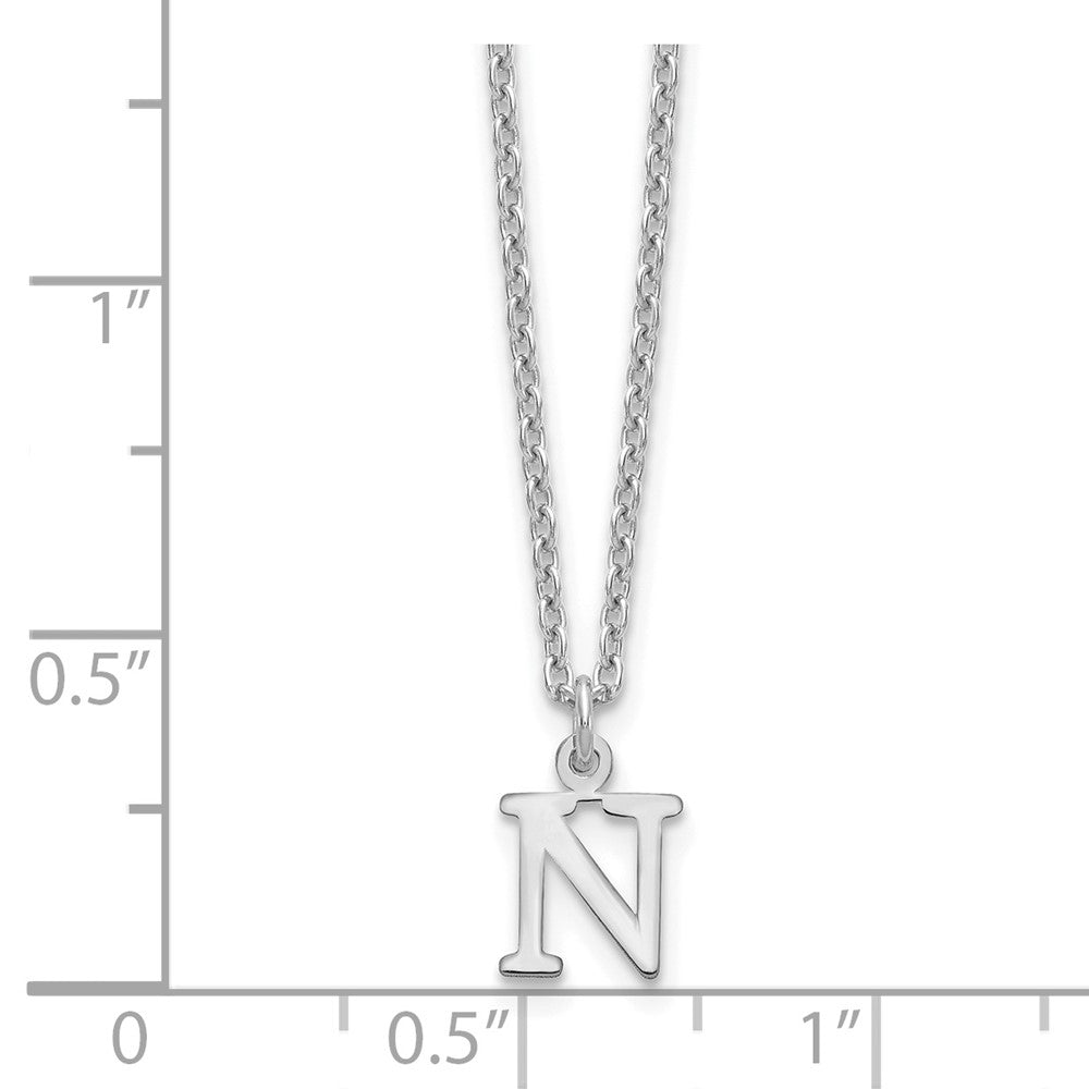 Sterlingsilber Rhodiniert Ausgeschnitten Buchstabe N Initiale Halskette