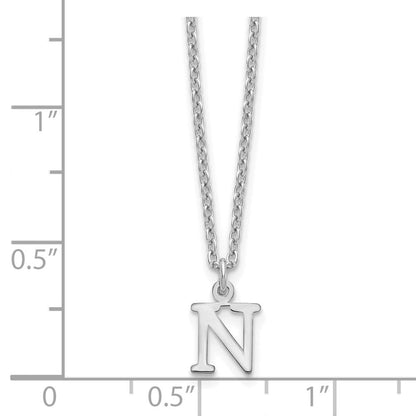 Sterlingsilber Rhodiniert Ausgeschnitten Buchstabe N Initiale Halskette
