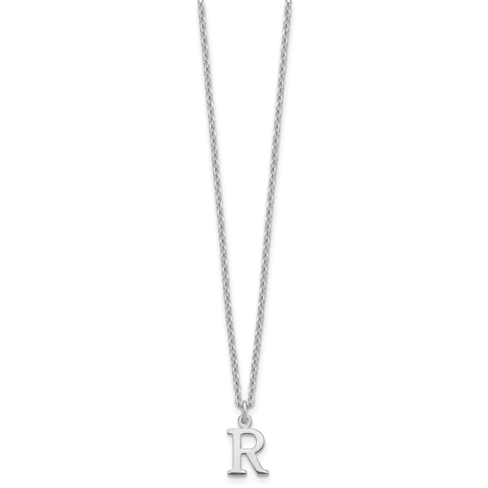 Sterlingsilber Rhodiniert Ausgeschnitten Buchstabe R Initiale Halskette