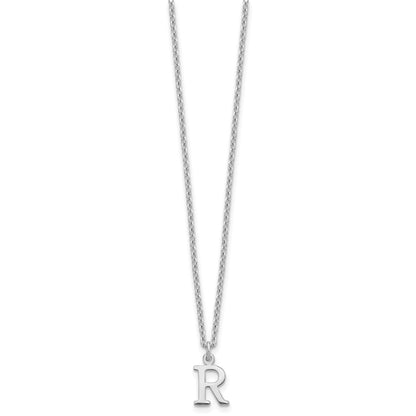 Sterlingsilber Rhodiniert Ausgeschnitten Buchstabe R Initiale Halskette