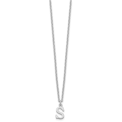 Sterlingsilber Rhodiniert Ausgeschnitten Buchstabe S Initiale Halskette