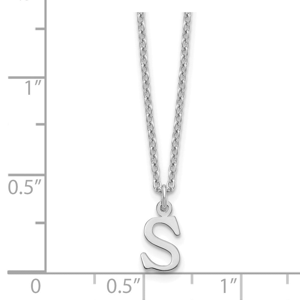 Sterlingsilber Rhodiniert Ausgeschnitten Buchstabe S Initiale Halskette