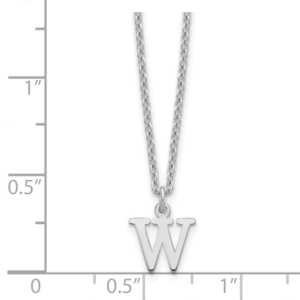 Sterlingsilber Rhodiniert Ausgeschnitten Buchstabe W Initiale Halskette