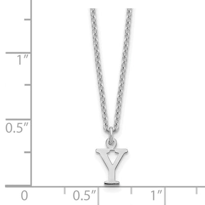 Sterlingsilber Rhodiniert Ausgeschnitten Buchstabe Y Initiale Halskette