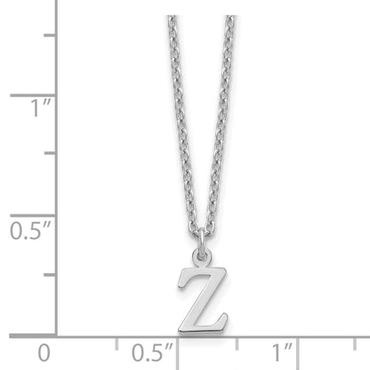 Sterlingsilber Rhodiniert Ausgeschnitten Buchstabe Z Initiale Halskette