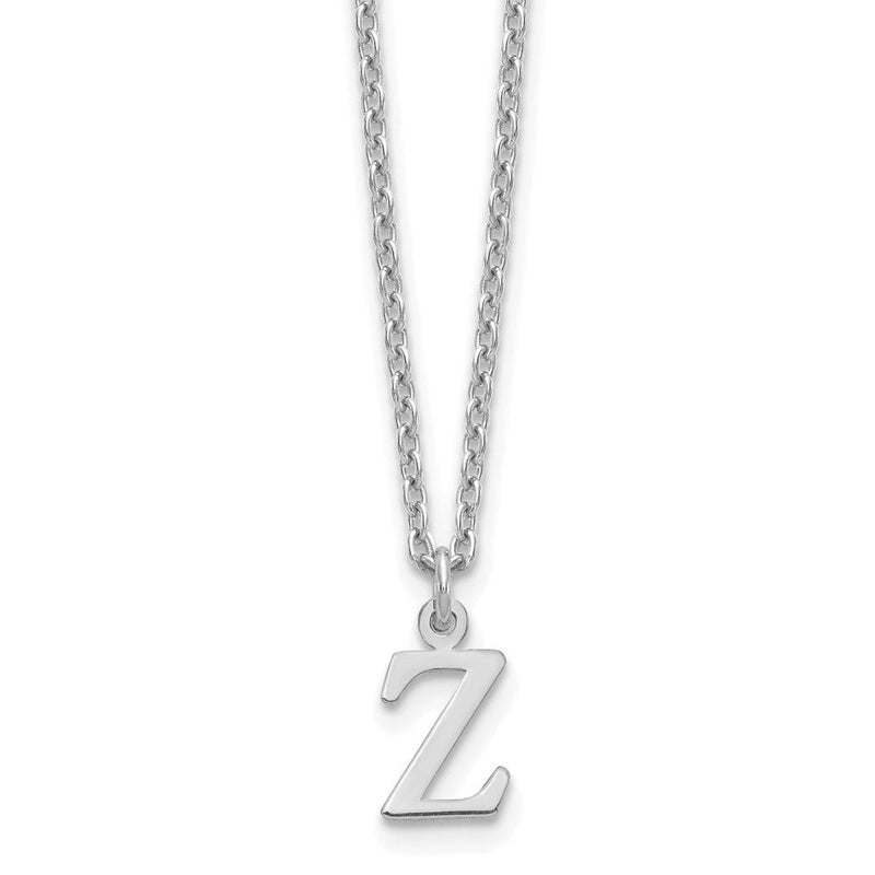 Sterlingsilber Rhodiniert Ausgeschnitten Buchstabe Z Initiale Halskette