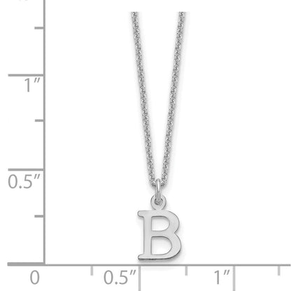 10K Weißgold 10kw Ausgeschnitten Buchstabe B Initiale Halskette