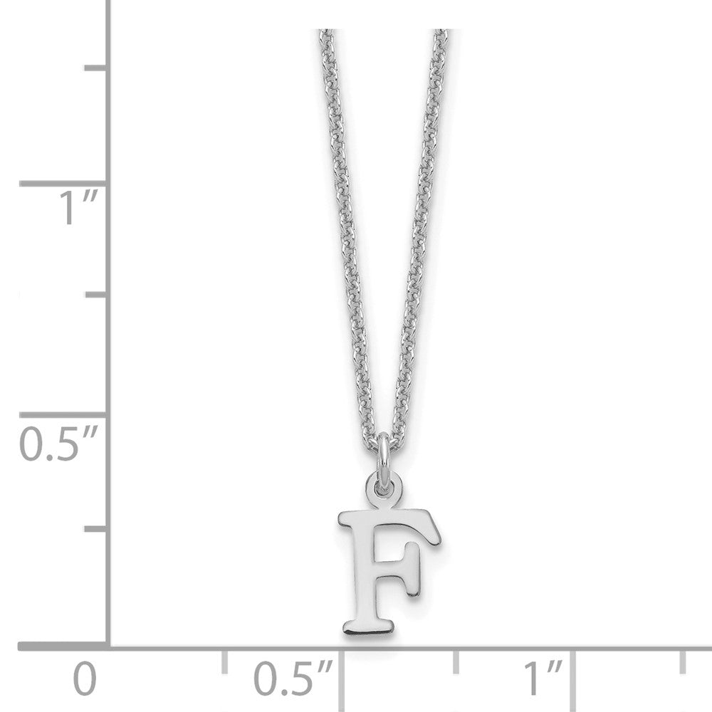 10K Weißgold 10kw Ausgeschnitten Buchstabe F Initiale Halskette