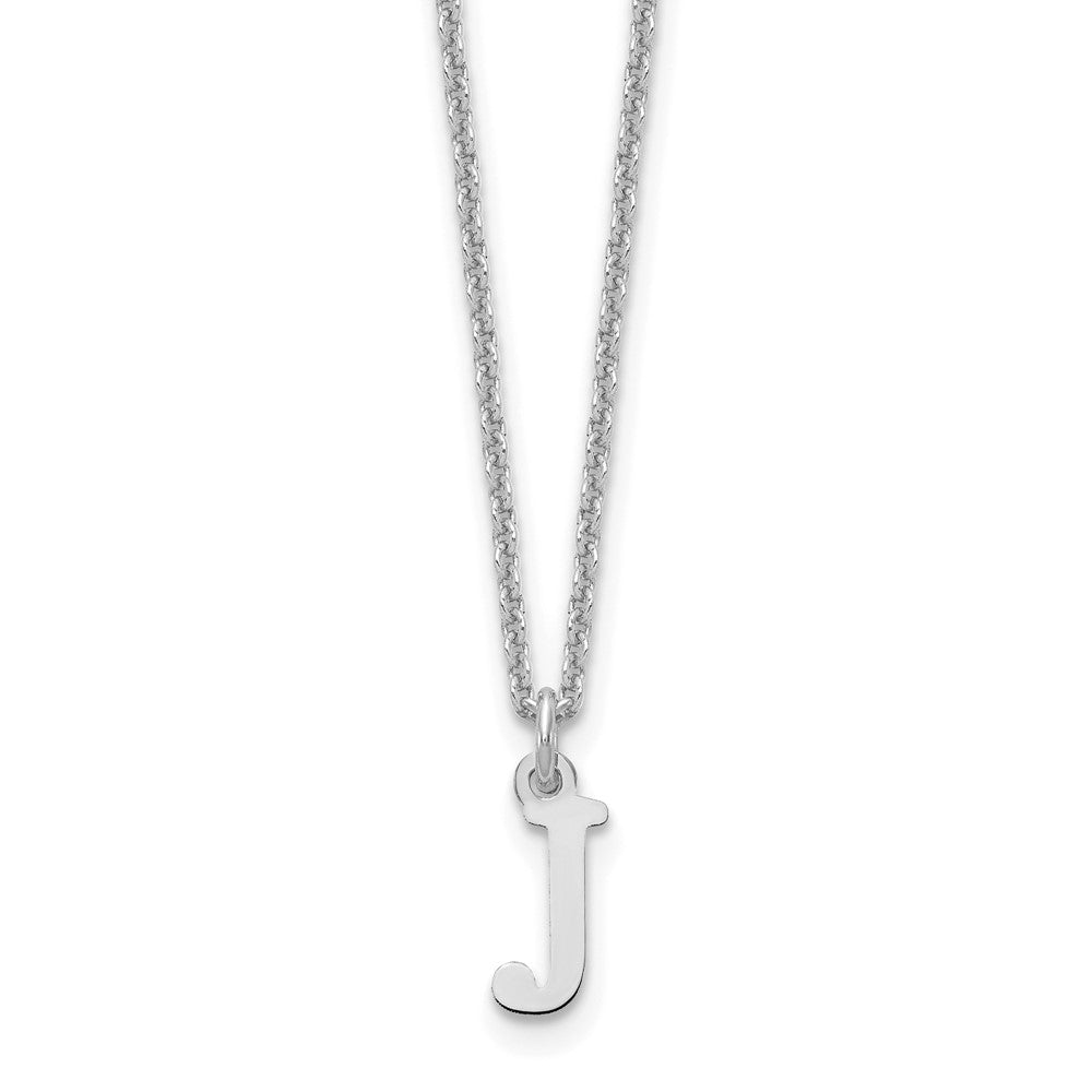 10K Weißgold 10kw Ausgeschnitten Buchstabe J Initiale Halskette