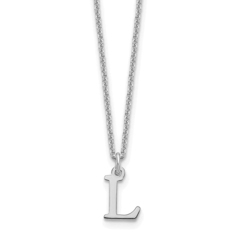 10K Weißgold 10kw Ausgeschnitten Buchstabe L Initiale Halskette