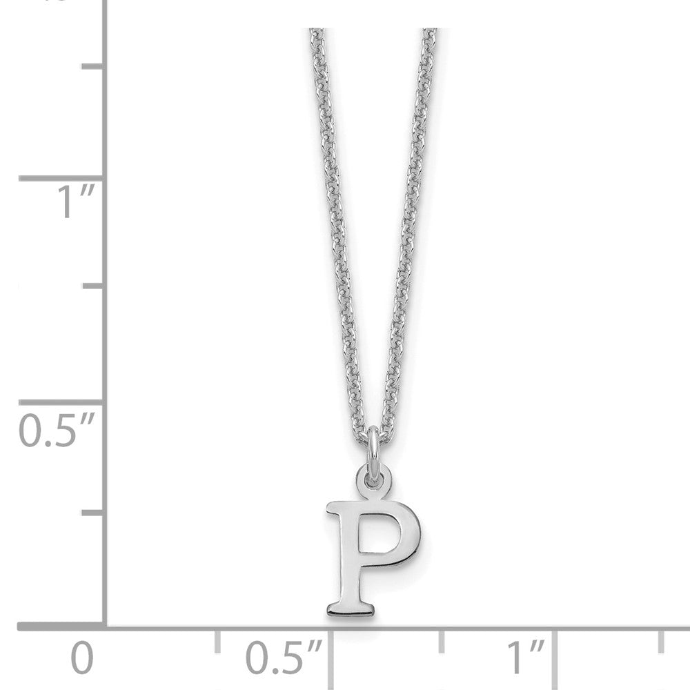 10K Weißgold 10kw Ausgeschnitten Buchstabe P Initiale Halskette