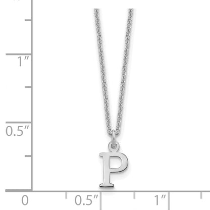 10K Weißgold 10kw Ausgeschnitten Buchstabe P Initiale Halskette