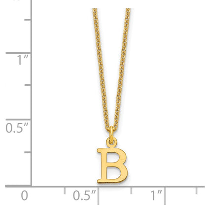 14K Gelbgold 14ky Ausgeschnitten Buchstabe B Initiale Halskette