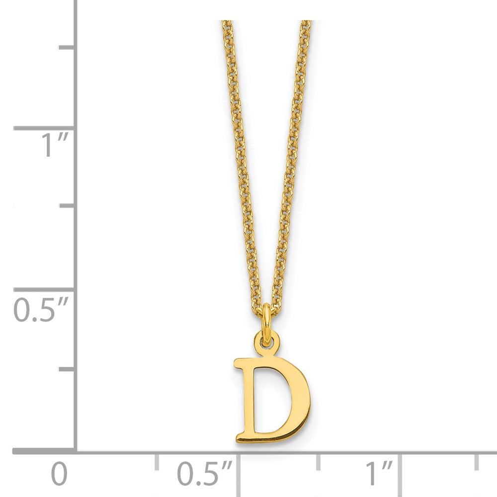 14K Gelbgold 14ky Ausgeschnitten Buchstabe D Initiale Halskette