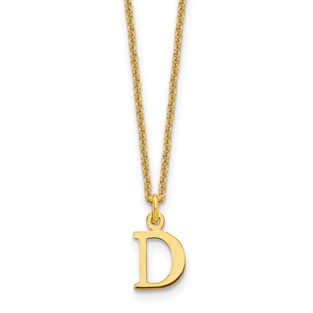 14K Gelbgold 14ky Ausgeschnitten Buchstabe D Initiale Halskette