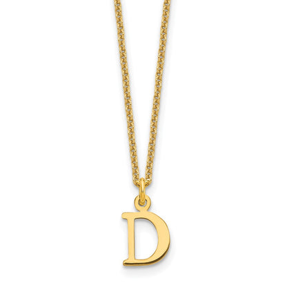 14K Gelbgold 14ky Ausgeschnitten Buchstabe D Initiale Halskette