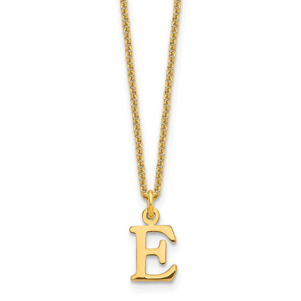 14K Gelbgold 14ky Ausgeschnitten Buchstabe E Initiale Halskette