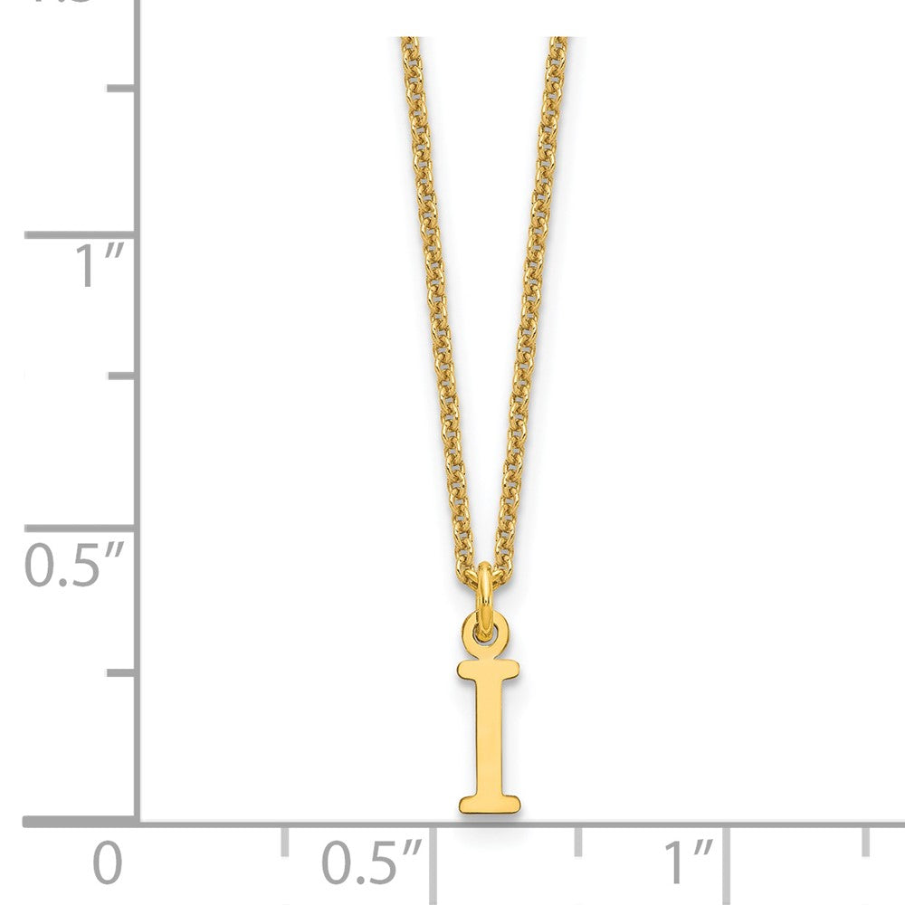 14K Gelbgold 14ky Ausgeschnitten Buchstabe I Initiale Halskette