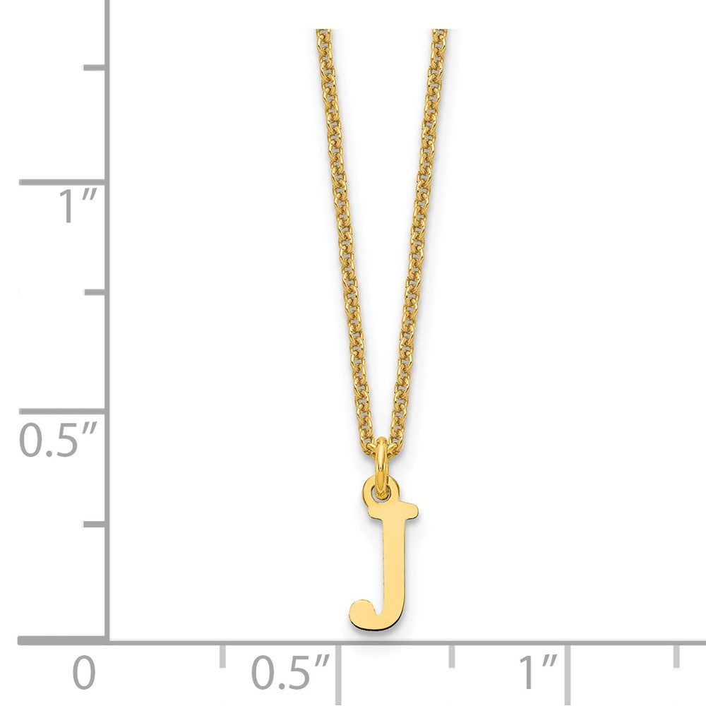 14K Gelbgold 14ky Ausgeschnitten Buchstabe J Initiale Halskette